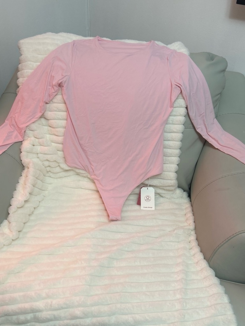 Soft Pink Long-Sleeve Bodysuit by